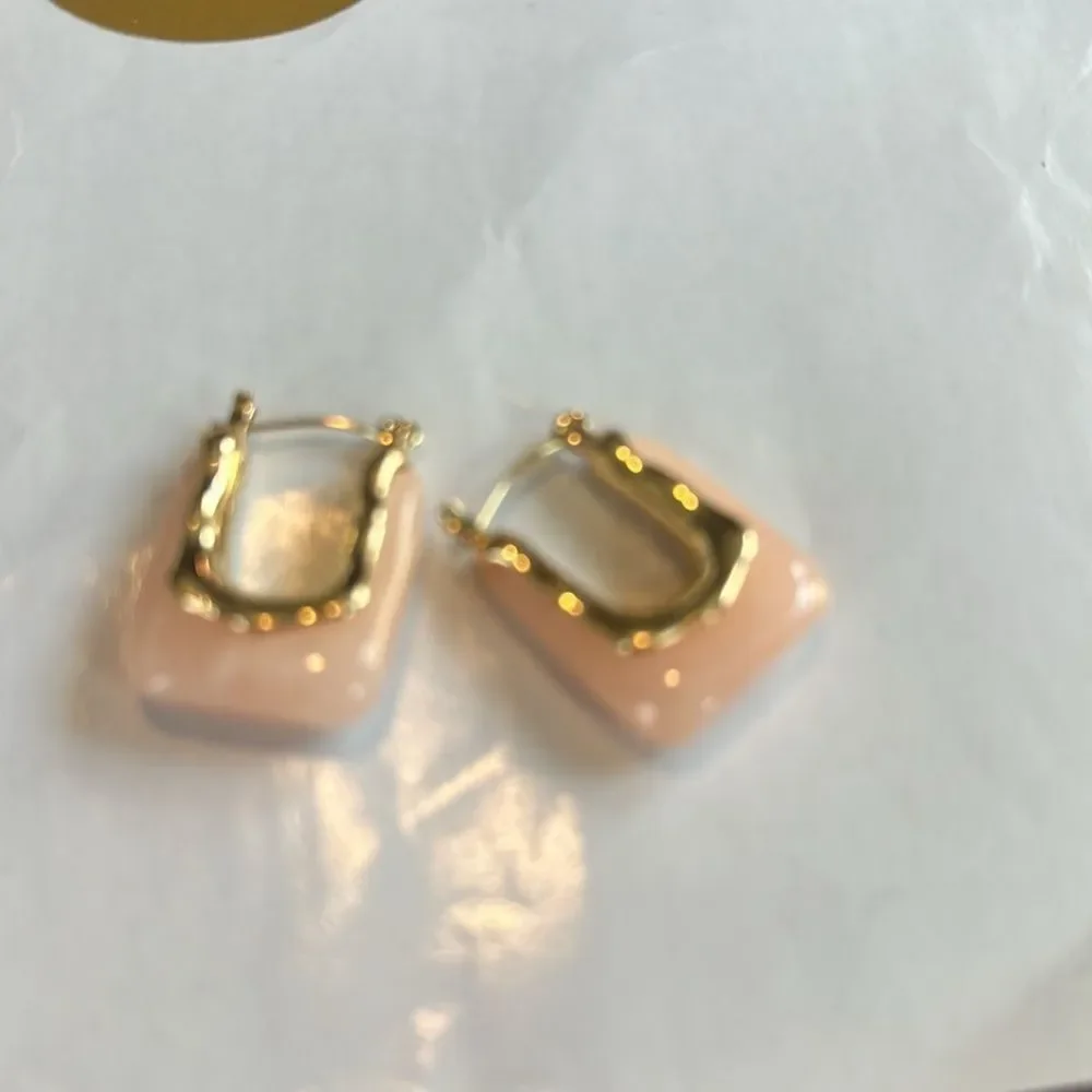 Tasha Stone Hoop Earrings in‎ Rose